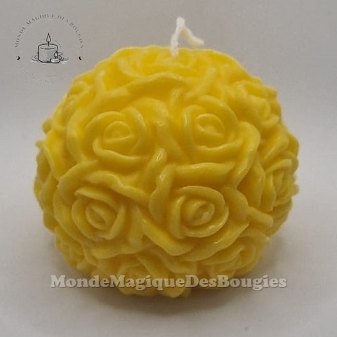 Bougies boule fleurs