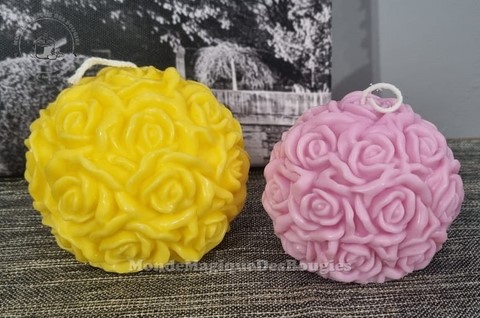 Bougies boule fleurs