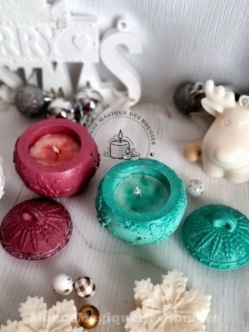 Bougies boules Noël céramiques