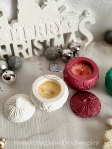 Bougies boules Noël céramiques