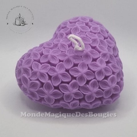 Bougies coeur en fleurs
