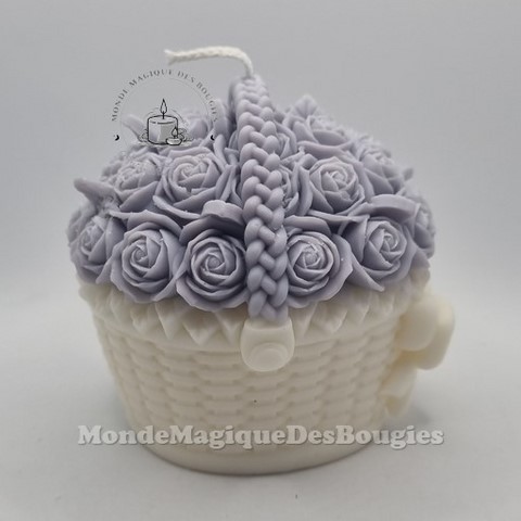 Bougies panier fleurs