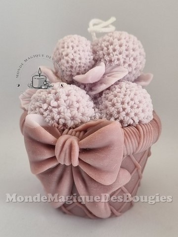 Bougies panier hortensia