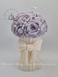 Bougies bouquet fleurs noeud