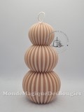 Bougie colonne boule striees
